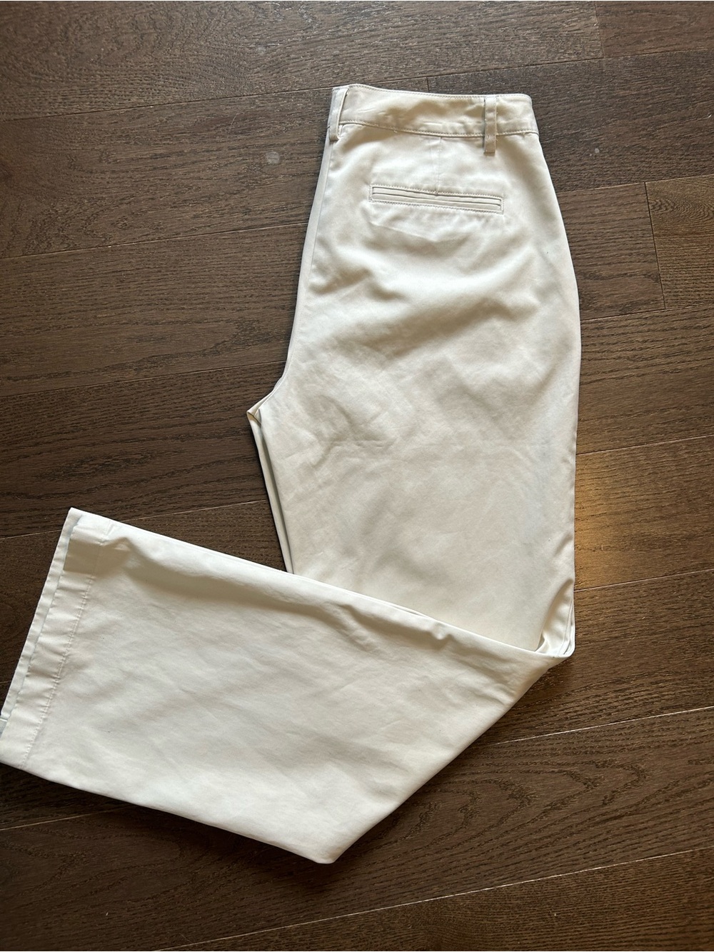 Vintage 90s LL Bean Off White Cream Chino Pants Womens Size 6 Waist 28 High Rise